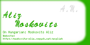 aliz moskovits business card